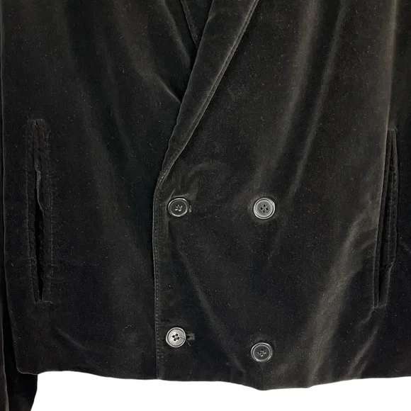 L’Avion Double Breasted Velvet Waist Jacket, Black |L - Picture 5 of 15